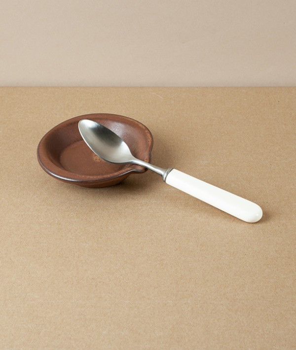 Japanese Porcelain Spoon Rest, Brown
