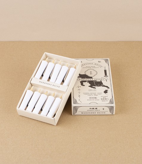 Japanese Rice Wax Small Candles, White
