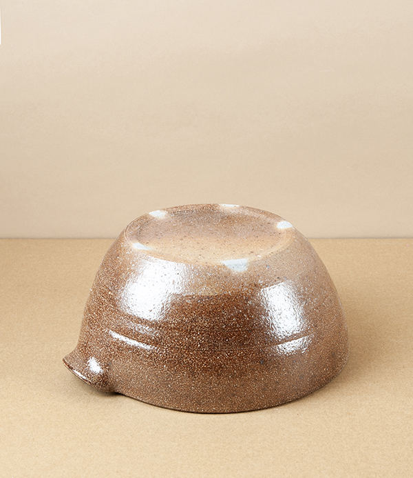 Joseph Bull Stoneware Batter Bowl, Tenmoku & Salt Glaze