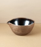 Joseph Bull Stoneware Batter Bowl, Tenmoku & Salt Glaze