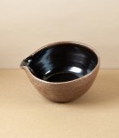 Joseph Bull Stoneware Batter Bowl, Tenmoku & Salt Glaze