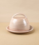 Joseph Bull Stoneware Butter Dish, Ash & Salt Glaze