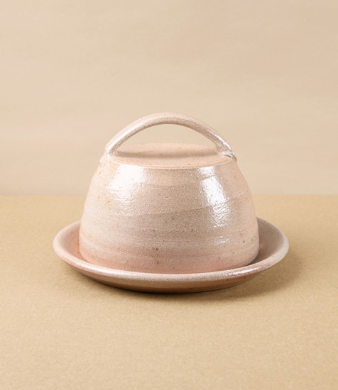 Joseph Bull Stoneware Butter Dish, Ash & Salt Glaze