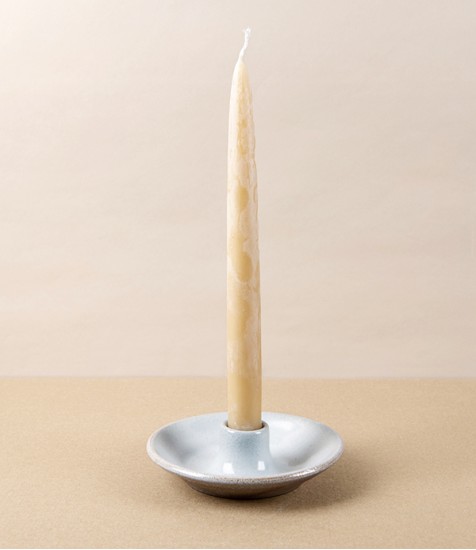 Joseph Bull Stoneware Candle Holder, Ash & Salt Glaze