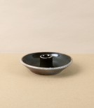 Joseph Bull Stoneware Candle Holder, Tenmoku & Salt Glaze