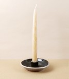 Joseph Bull Stoneware Candle Holder, Tenmoku & Salt Glaze
