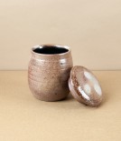 Joseph Bull Lidded Stoneware Jar, Salt Glaze