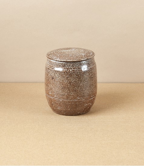 Joseph Bull Lidded Stoneware Jar, Salt Glaze