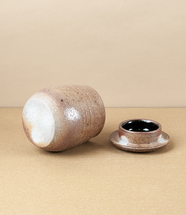Joseph Bull Lidded Stoneware Jar, Salt Glaze