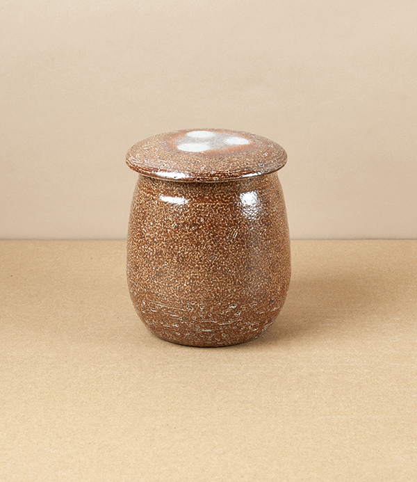 Joseph Bull Lidded Stoneware Jar, Salt Glaze