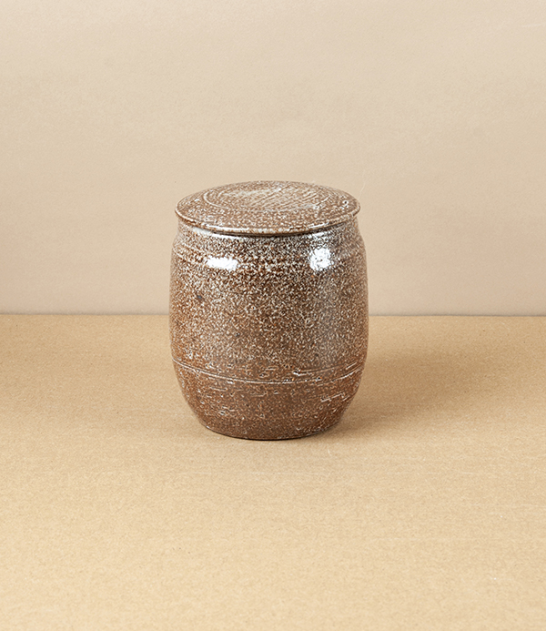 Joseph Bull Lidded Stoneware Jar, Salt Glaze