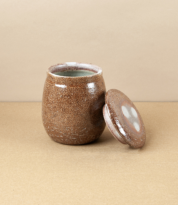 Joseph Bull Lidded Stoneware Jar, Salt Glaze