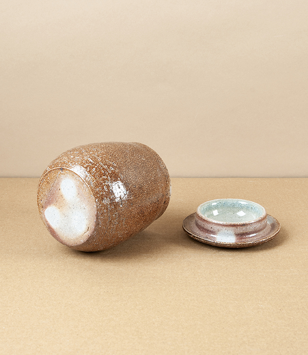 Joseph Bull Lidded Stoneware Jar, Salt Glaze
