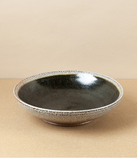 Joseph Bull Stoneware Pasta Dish, Tenmoku & Salt Glaze