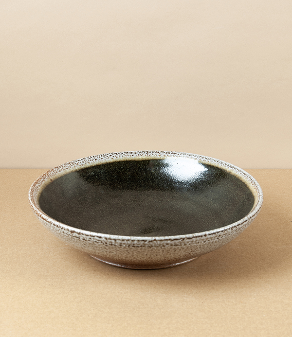 Joseph Bull Stoneware Pasta Dish, Tenmoku & Salt Glaze