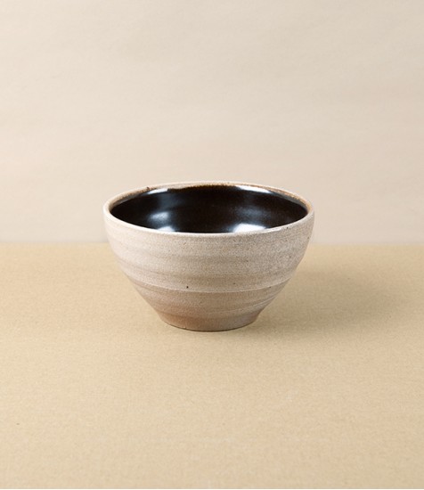 Joseph Bull Stoneware Small Bowl, Tenmoku & Salt Glaze