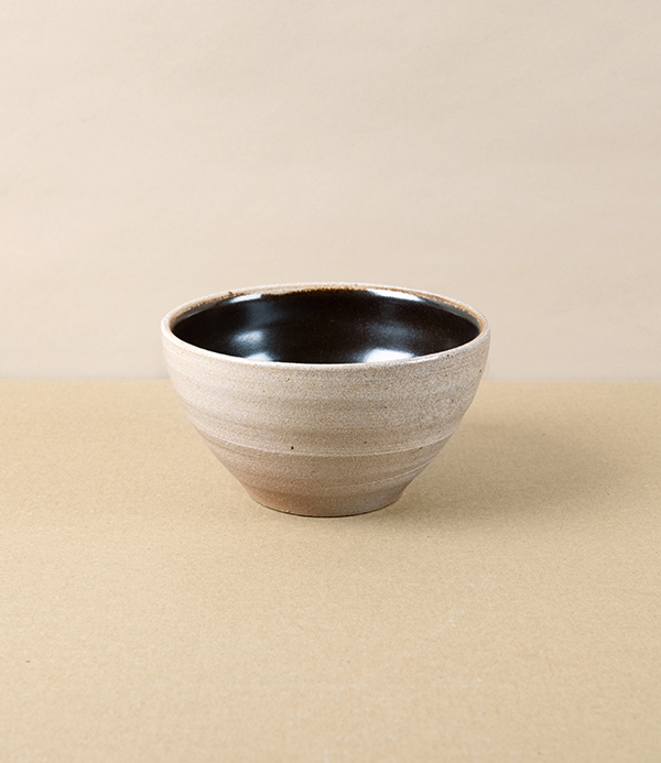 Joseph Bull Stoneware Small Bowl, Tenmoku & Salt Glaze