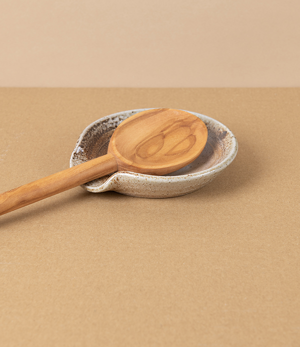 Joseph Bull Stoneware Spoon Rest, Salt Glaze
