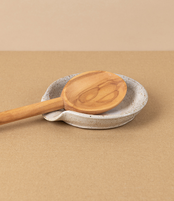 Joseph Bull Stoneware Spoon Rest, Salt Glaze