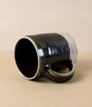Joseph Bull Stoneware Straight Sided Mug, Half Tenmoku & Salt Glaze