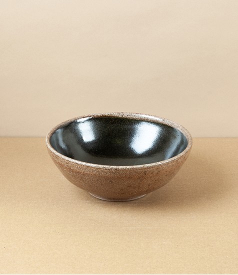 Joseph Bull Stoneware Table Bowl, Tenmoku & Salt Glaze