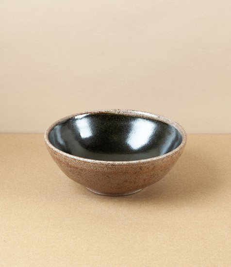 Joseph Bull Stoneware Table Bowl, Tenmoku & Salt Glaze