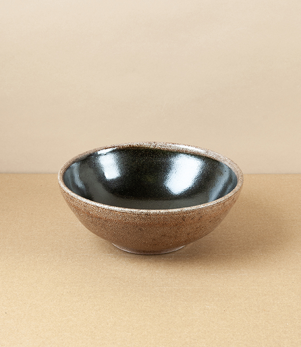 Joseph Bull Stoneware Table Bowl, Tenmoku & Salt Glaze