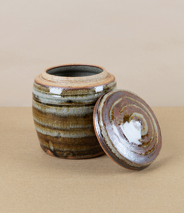 Jack Welbourne Lidded Jar, Small, Ash Stripe