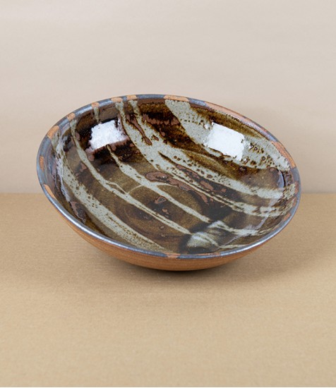 Jack Welbourne Pasta Bowl, Half Glaze, Ash Stripe