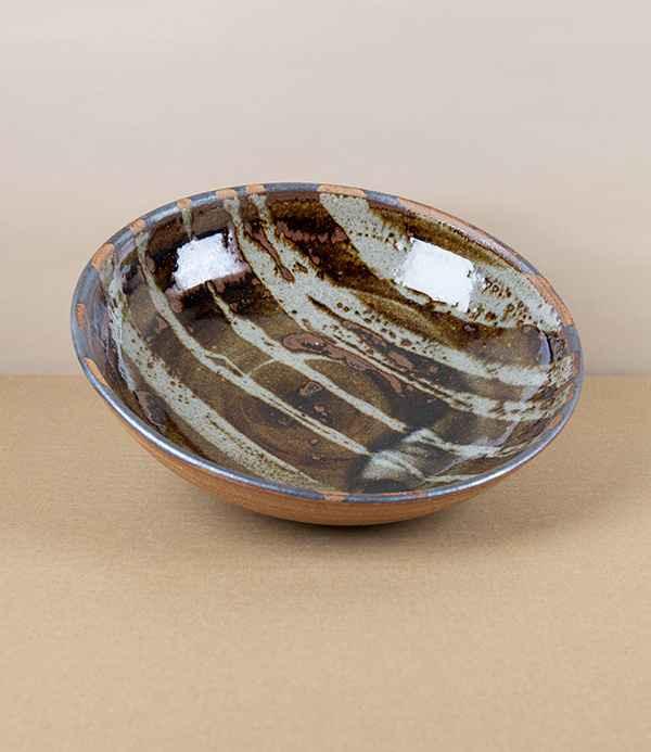 Jack Welbourne Pasta Bowl, Half Glaze, Ash Stripe