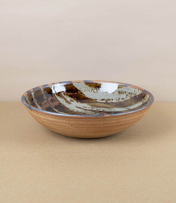 Jack Welbourne Pasta Bowl, Half Glaze, Ash Stripe