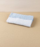 Finnish 100% Linen 'Kaisla' Sauna Hand Towel, Blue & Natural Linen