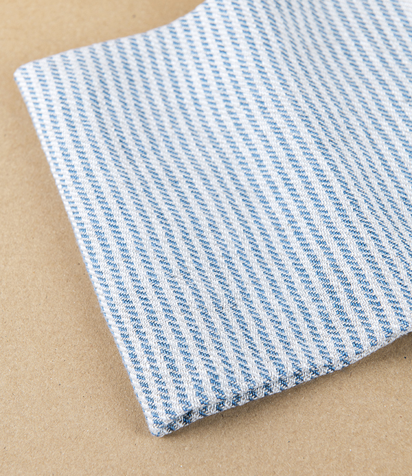 Finnish 100% Linen 'Kaisla' Sauna Hand Towel, Blue & Natural Linen