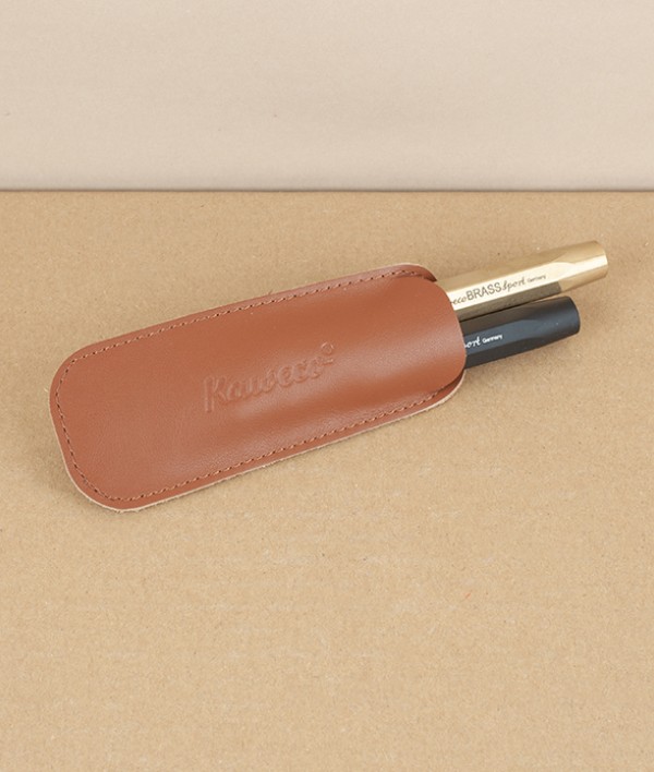 Kaweco Eco Leather Pouch for 2 Sport Pens, Brandy