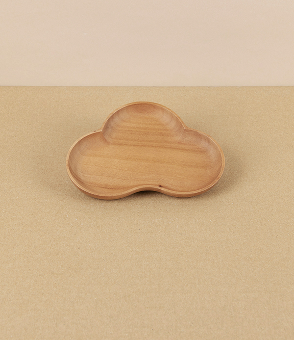 Kito Small Wooden Plate, ‘Matsu Pine’, Cherry Wood