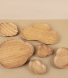 Kito Tiny Wooden Plate, 'Seed Leaf', Cherry Wood
