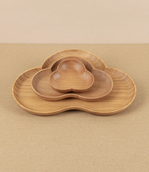 Kito Large Wooden Plate, ‘Matsu Pine’, Cherry Wood