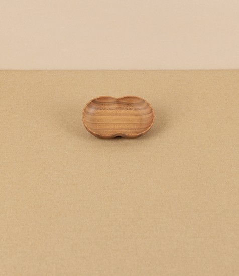 Kito Tiny Wooden Plate, 'Seed Leaf', Cherry Wood