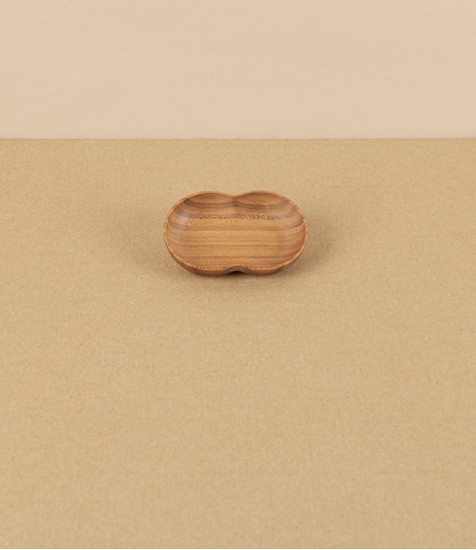 Kito Tiny Wooden Plate, 'Seed Leaf', Cherry Wood