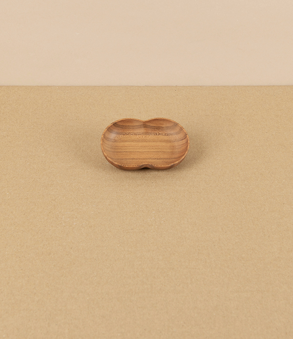 Kito Tiny Wooden Plate, 'Seed Leaf', Cherry Wood