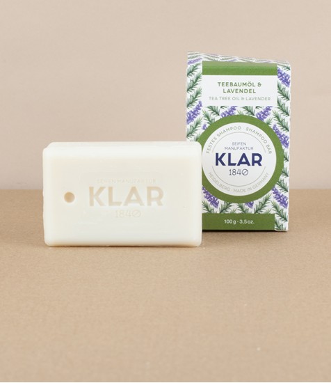 Klar Shampoo Bar, Soothing Tea Tree Oil & Lavender