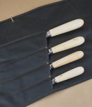 Spanish four knife set with roll