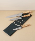 Sabatier K Knife Set with Roll, Olive Handles, Carbon Steel