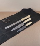 Spanish three knife stainless set with roll