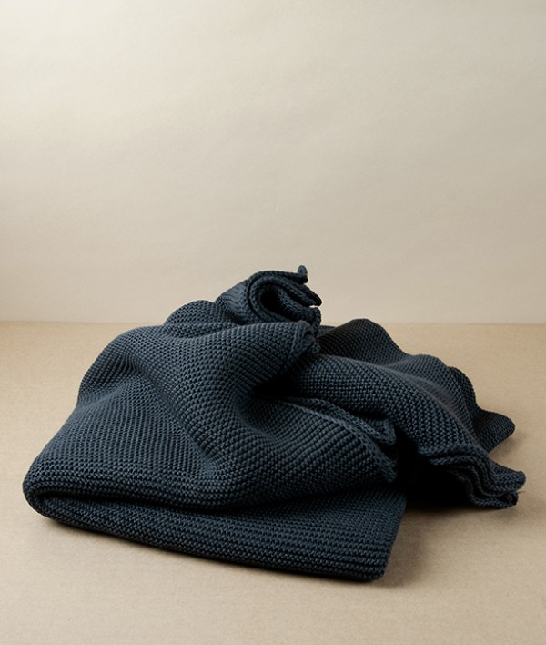 Knitted Organic Cotton Bath Towel, Graphite