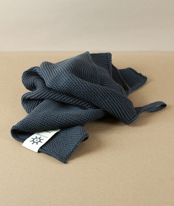 Knitted Organic Cotton Hand-Towel, Graphite