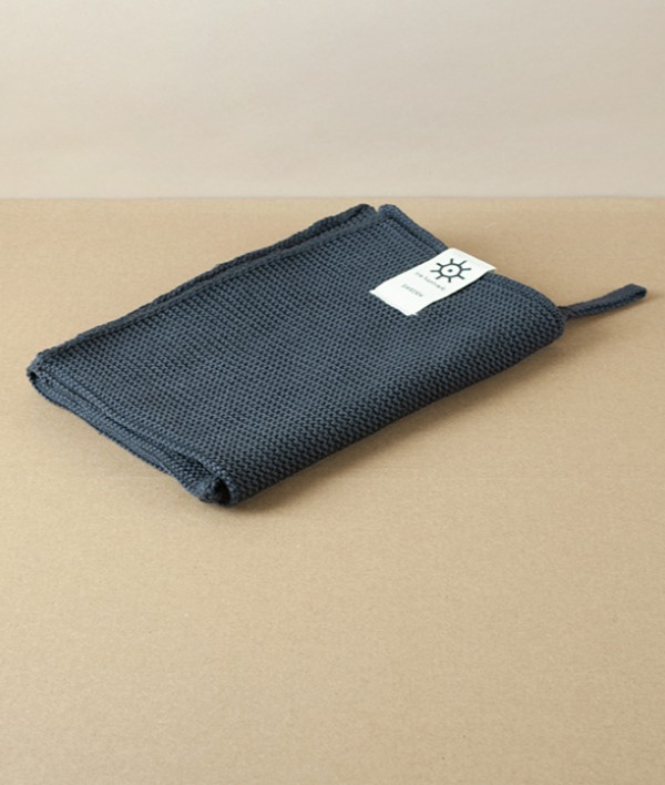 Knitted Organic Cotton Hand-Towel, Graphite