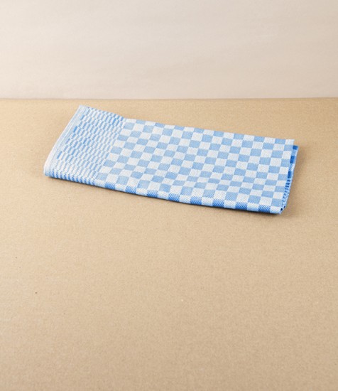 Jacquard Woven Kitchen Towel, Blue Check