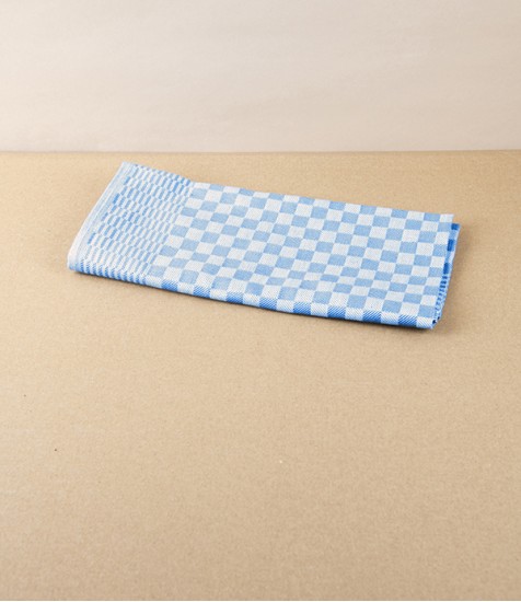 Jacquard Woven Kitchen Towel, Blue Check