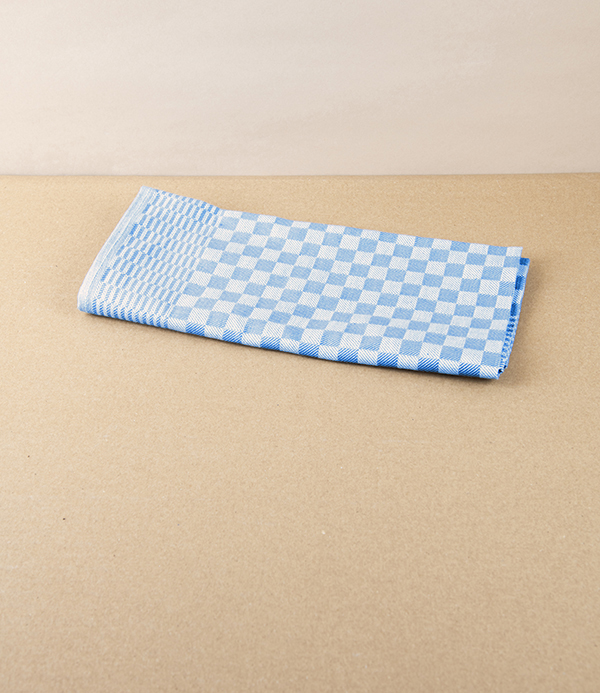 Jacquard Woven Kitchen Towel, Blue Check